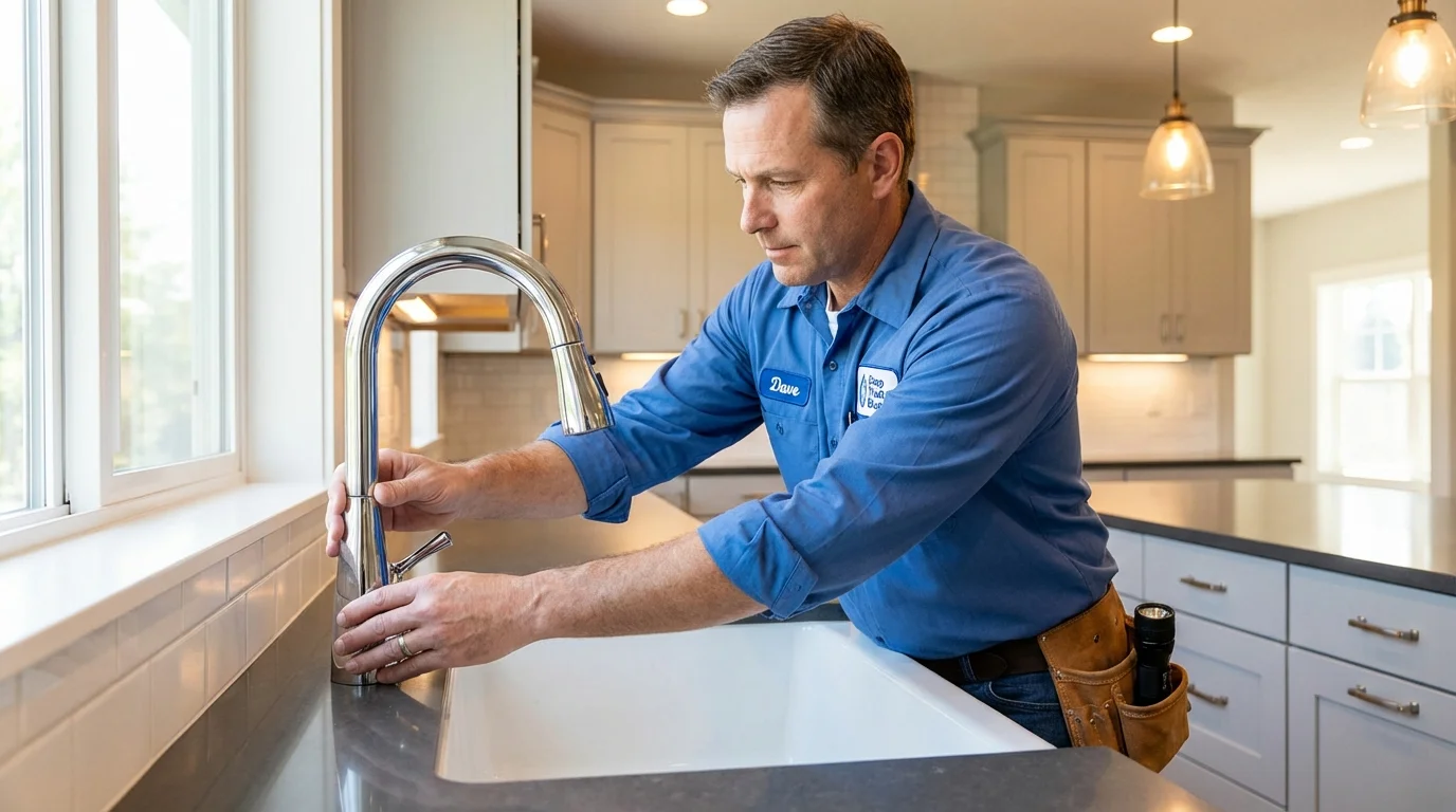Kitchen faucet installation by Johns Plumbing LLC in Garrettsville